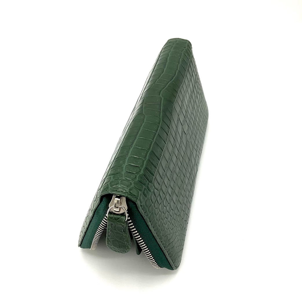 マットクロコダイルポロサス 長財布 インペリアルグリーン | TAKEMURA CO.